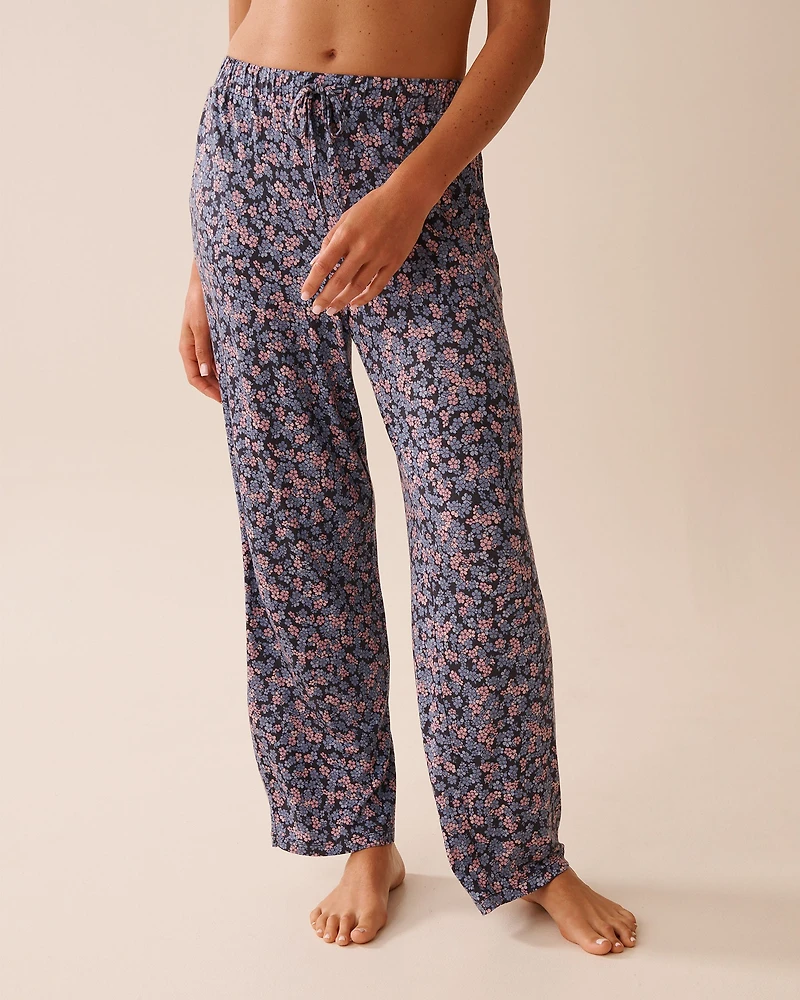 Pantalon de pyjama en jersey doux imprimé à fleurs