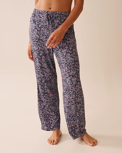 Pantalon de pyjama en jersey doux imprimé à fleurs