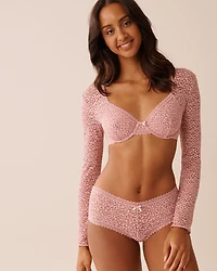 Long-Sleeve Leopard Lace 2-piece Set