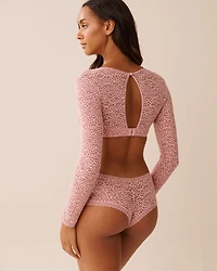 Long-Sleeve Leopard Lace 2-piece Set