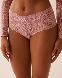 Long-Sleeve Leopard Lace 2-piece Set