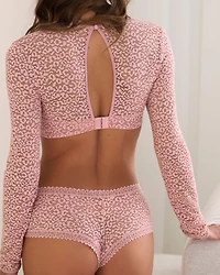 Long-Sleeve Leopard Lace 2-piece Set