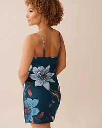 Recycled Fibers Chrysanthemum Print Nightie with Shelf Bra
