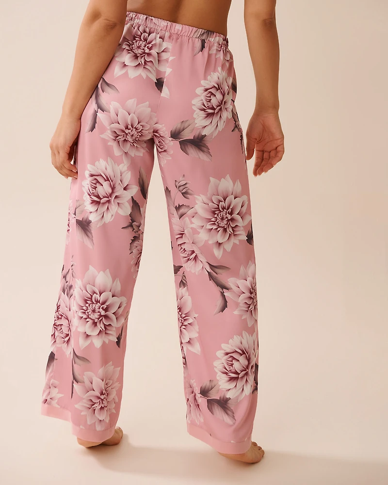 Pantalon en satin et chiffon