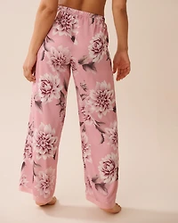 Pantalon en satin et chiffon