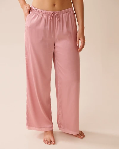 Pantalon en satin et chiffon