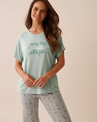 Floral Print Recycled Fibers Crew Neck T-shirt