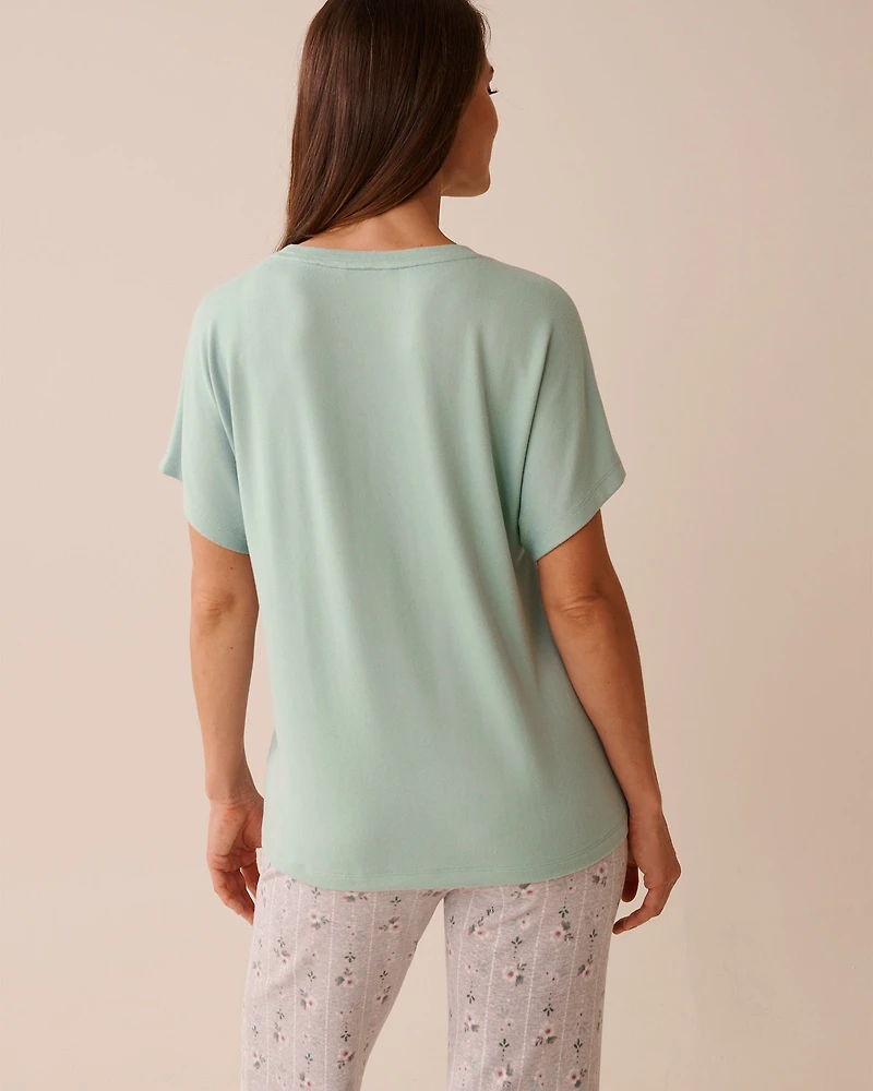 Floral Print Recycled Fibers Crew Neck T-shirt