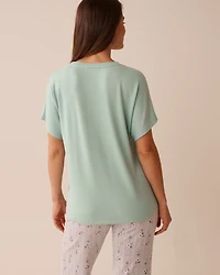 Floral Print Recycled Fibers Crew Neck T-shirt