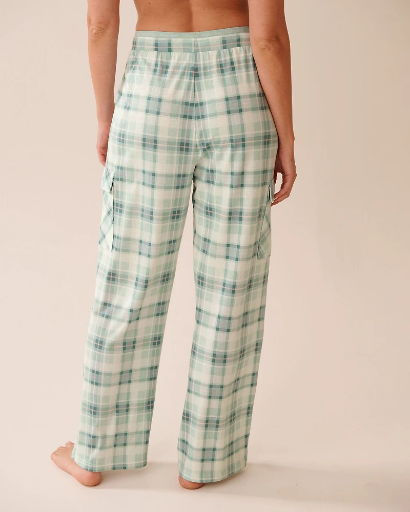 Green Plaid Cargo Pajama Pants