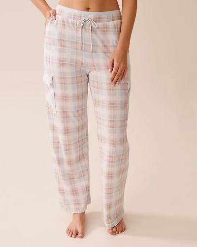 Green Plaid Cargo Pajama Pants