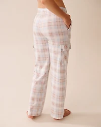 Green Plaid Cargo Pajama Pants