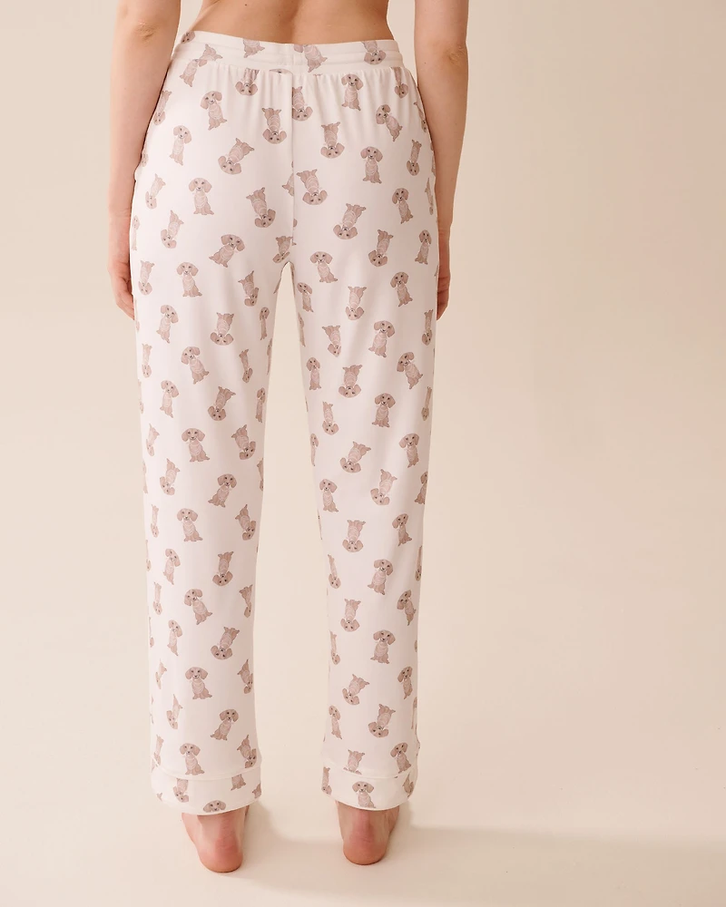 Pantalon de pyjama ultra doux imprimé teckel