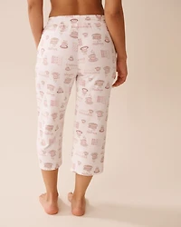 Capri de pyjama en fibres recyclées imprimé floral