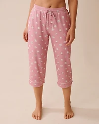 Coffee Cup Print Super Soft Pajama Capris