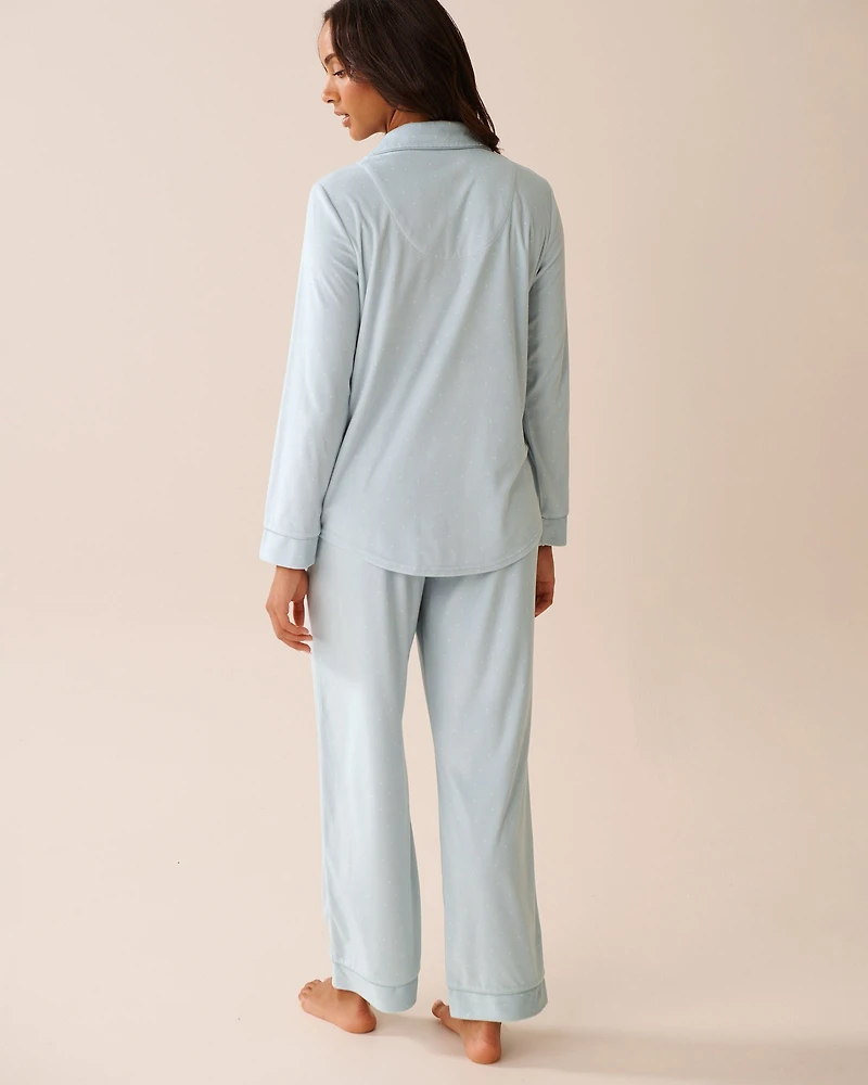 Floral Print Soft Velour PJ Set