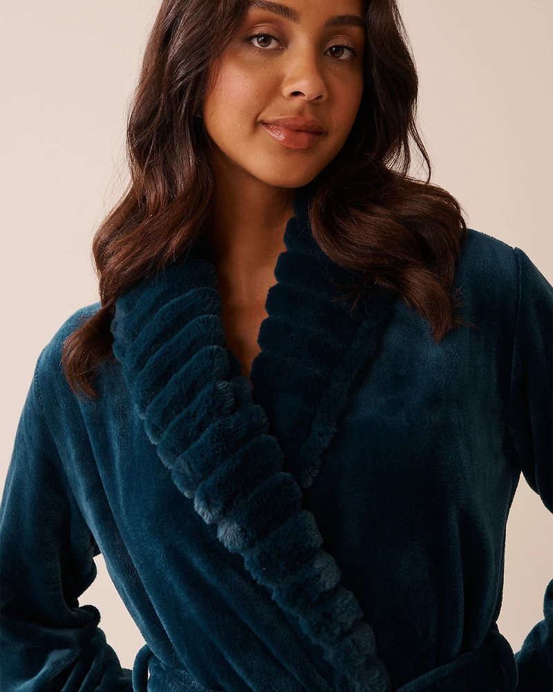 Long Faux Fur and Soft Plush Robe