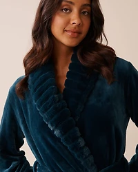 Long Faux Fur and Soft Plush Robe