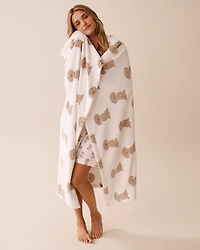 Raccoon Print Soft Plush Blanket