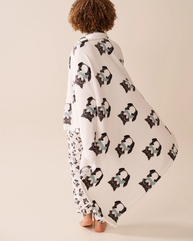Couverture en peluche douce imprimé raton laveur