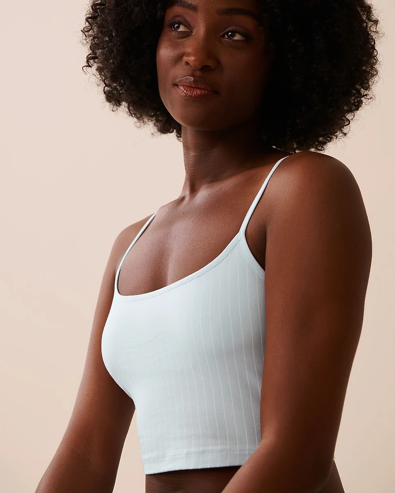Cotton Crop Cami with Shelf Bra
