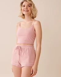 Camisole courte à soutien intégré en coton