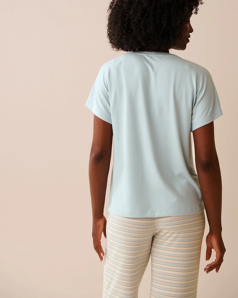 Floral Print Recycled Fibers Crew Neck T-shirt