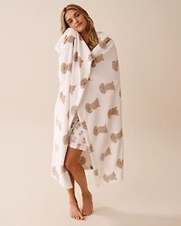 Raccoon Print Soft Plush Blanket