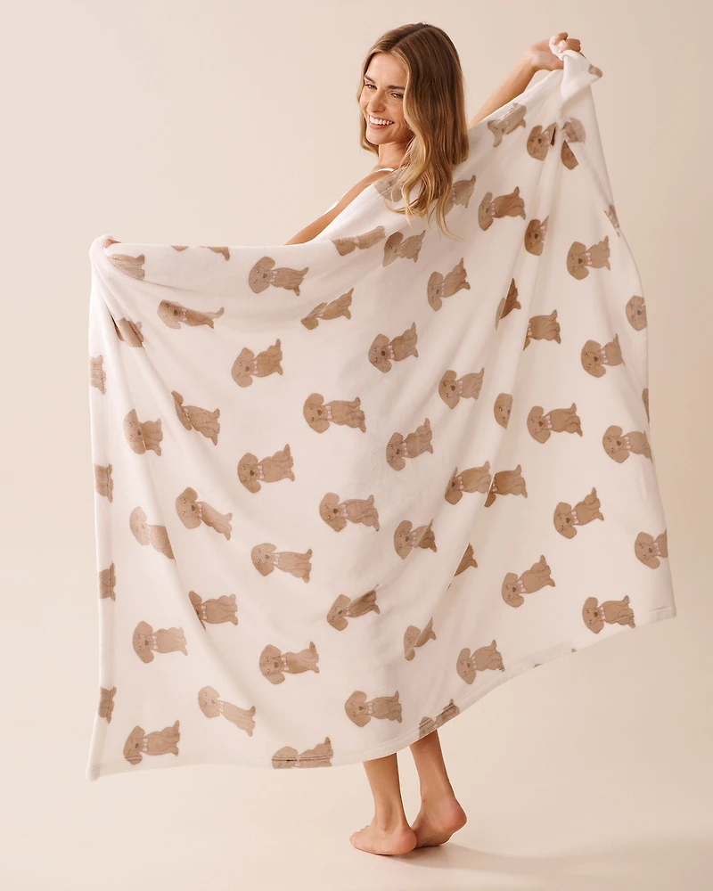 Raccoon Print Soft Plush Blanket