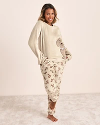 Dachshund Print Soft Plush PJ Set