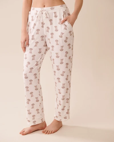 Pantalon de pyjama ultra doux imprimé teckel