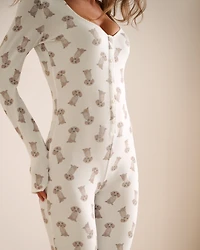 Combinaison ultra douce imprimé teckel