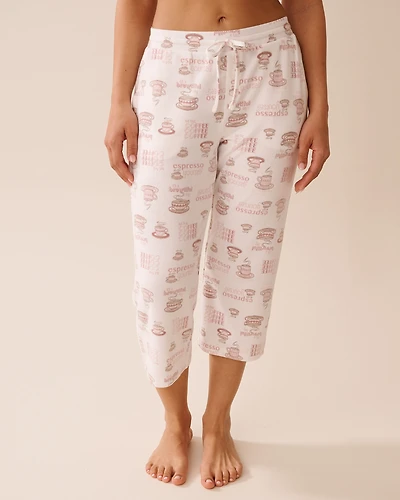 Capri de pyjama en fibres recyclées imprimé floral