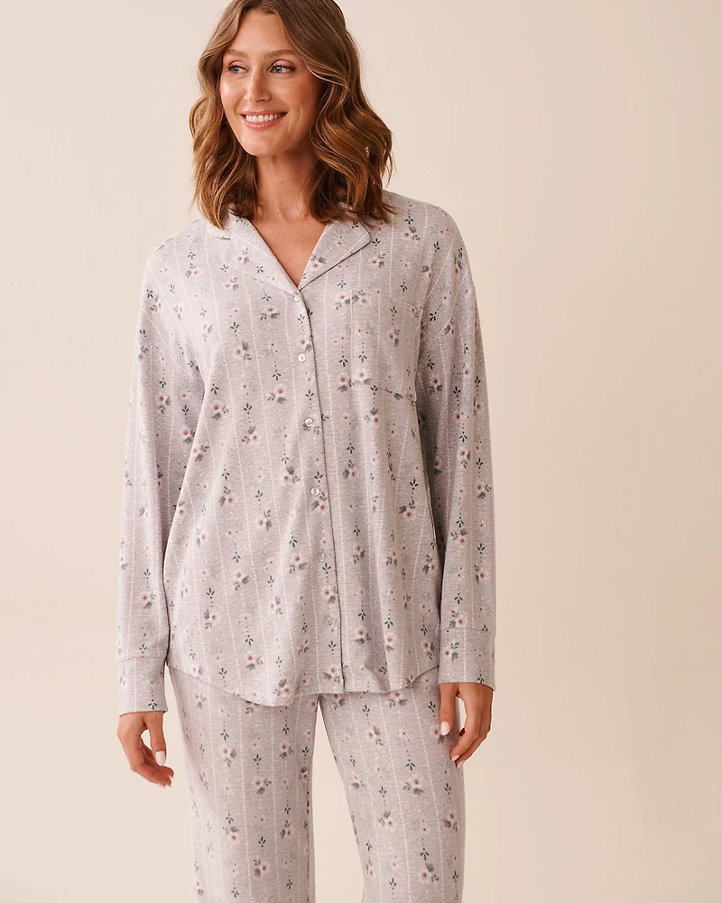 Floral Print Recycled Fibers Button-down Shirt