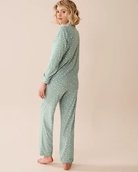 Floral Print Soft Velour PJ Set
