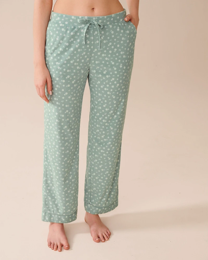 Ensemble pyjama en velours doux imprimé floral