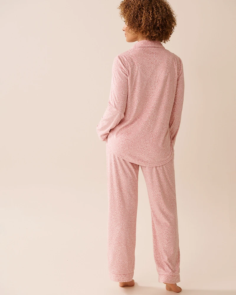 Ensemble pyjama en velours doux imprimé floral