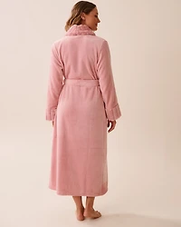 Robe de chambre longue en peluche douce et fausse fourrure