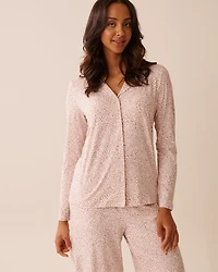 Chemisier ultra doux imprimé léopard rose