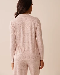 Chemisier ultra doux imprimé léopard rose