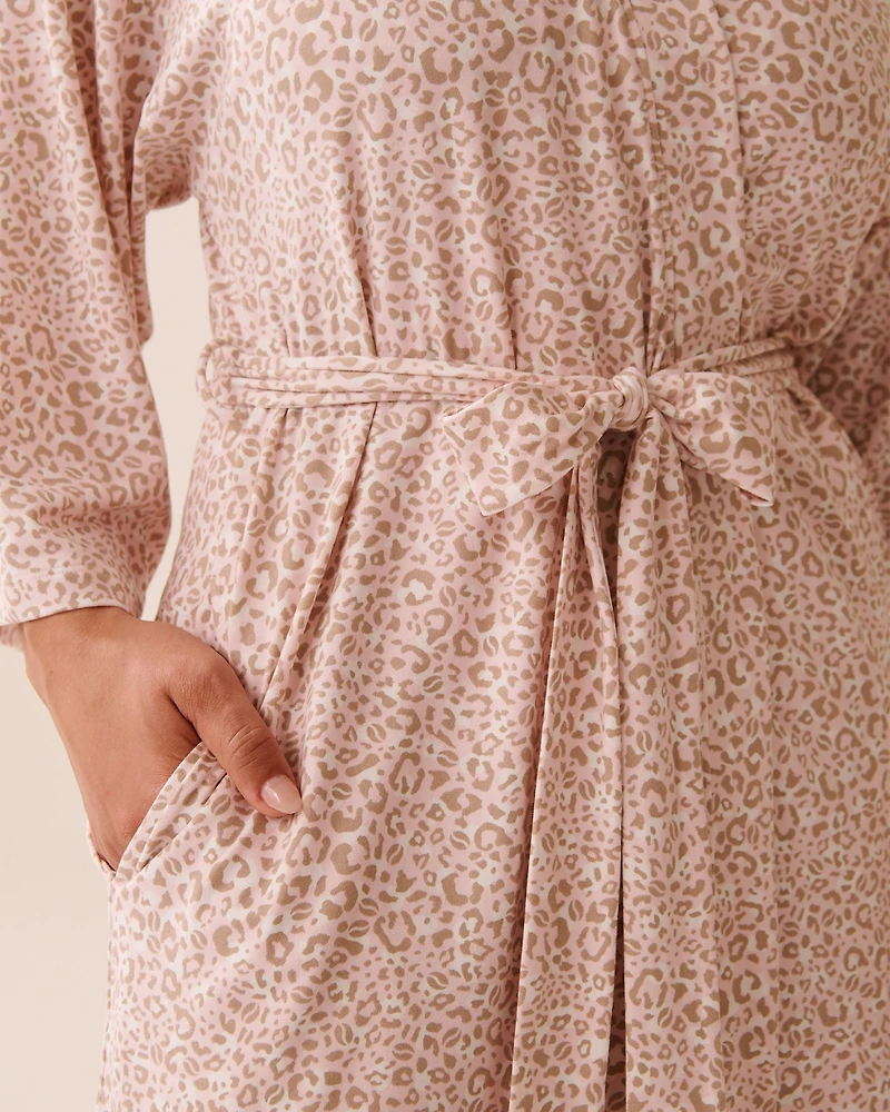 Pink Leopard Print Super Soft Kimono