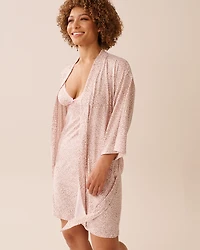 Pink Leopard Print Super Soft Kimono