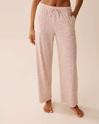 Pantalon de pyjama ultra doux imprimé léopard rose