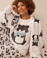 Raccoon Print Soft Plush Blanket