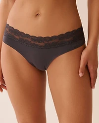 Culotte cheeky coton et bande de dentelle