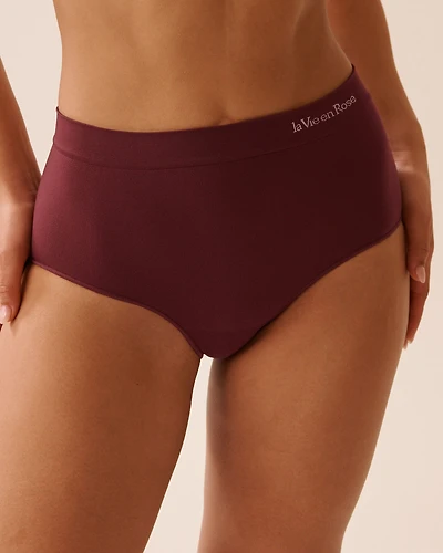 Culotte bikini taille haute en tissu sans coutures