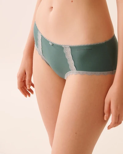 Cotton and Lace Detail Hiphugger Panty