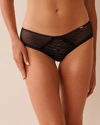 Embroidered Lace and Mesh Cheeky Panty