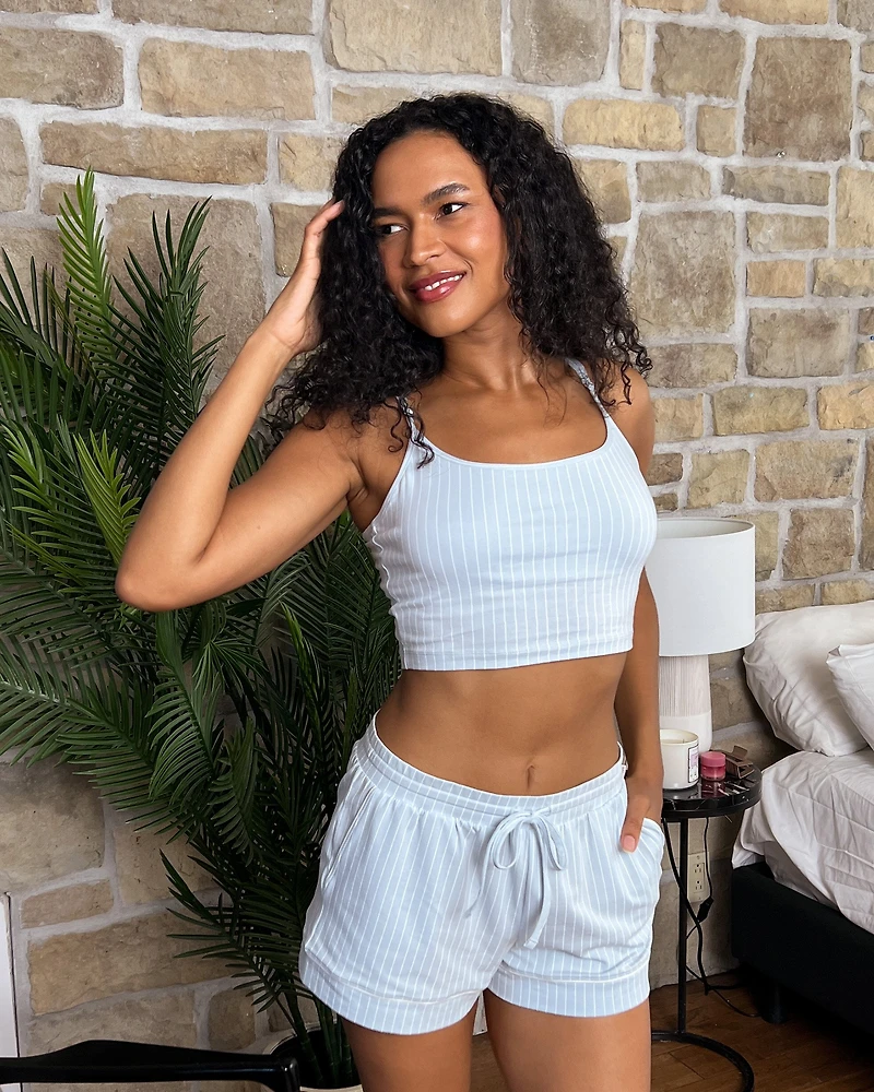 Cotton Crop Cami with Shelf Bra