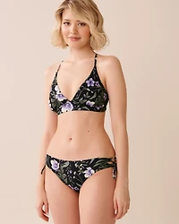 AFTER DARK BLOOMS Longline Triangle Bikini Top